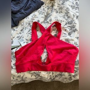 NWT H&M red bikini top with buckle detail